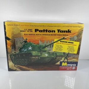 Vintage 1994 Monogram U.S. Army M48A2 Patton‎ Tank Model Kit SEALED Militia Toy